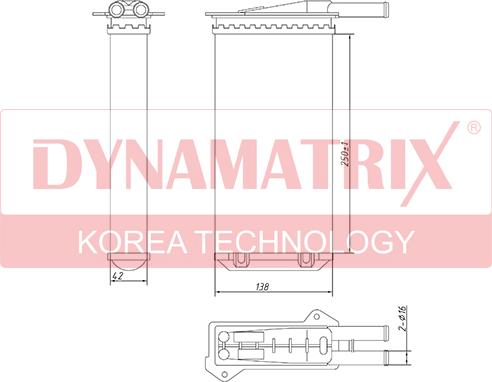 Dynamatrix DR71761 - Теплообмінник, опалення салону autozip.com.ua