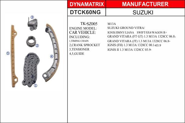 Dynamatrix DTCK60NG - Комплект ланцюга приводу распредвала autozip.com.ua