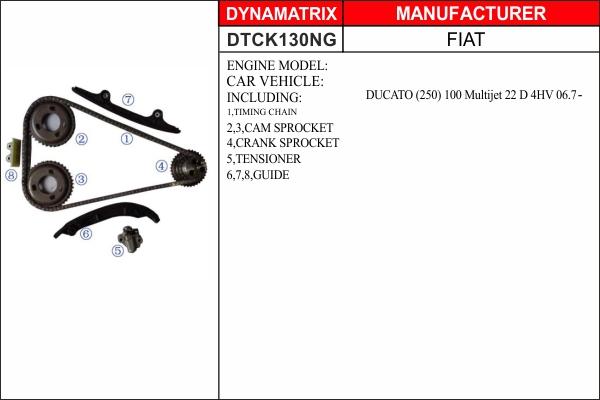 Dynamatrix DTCK130NG - Комплект ланцюга приводу распредвала autozip.com.ua