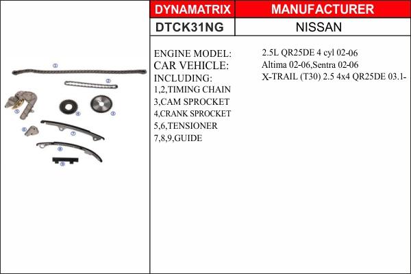 Dynamatrix DTCK31NG - Комплект ланцюга приводу распредвала autozip.com.ua