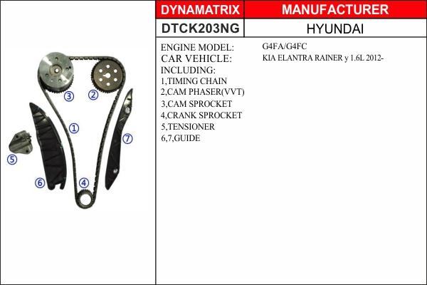 Dynamatrix DTCK203NG - Комплект ланцюга приводу распредвала autozip.com.ua