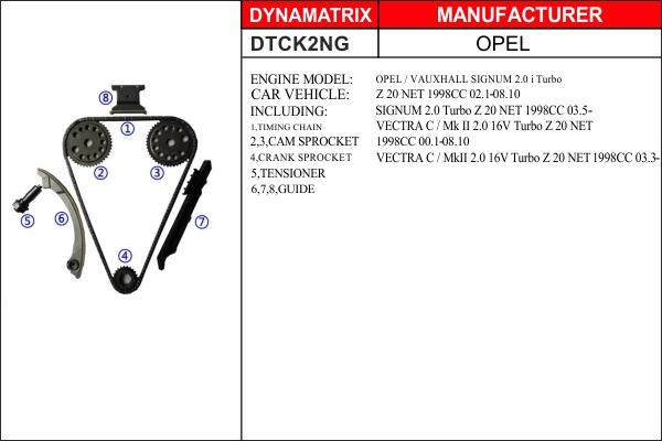 Dynamatrix DTCK2NG - Комплект ланцюга приводу распредвала autozip.com.ua