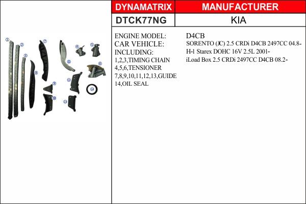 Dynamatrix DTCK77NG - Комплект ланцюга приводу распредвала autozip.com.ua