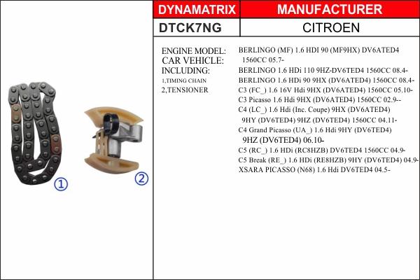 Dynamatrix DTCK7NG - Комплект ланцюга приводу распредвала autozip.com.ua