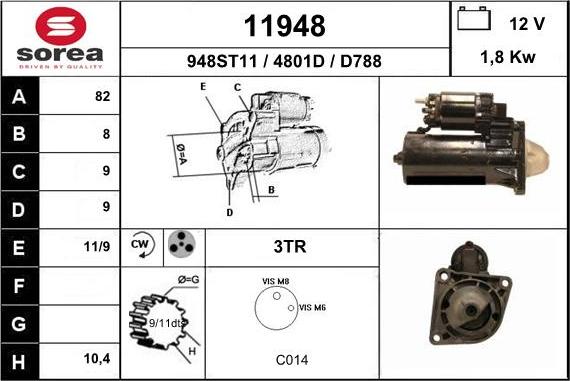 EAI 11948 - Стартер autozip.com.ua