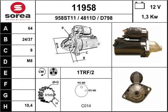 EAI 11958 - Стартер autozip.com.ua