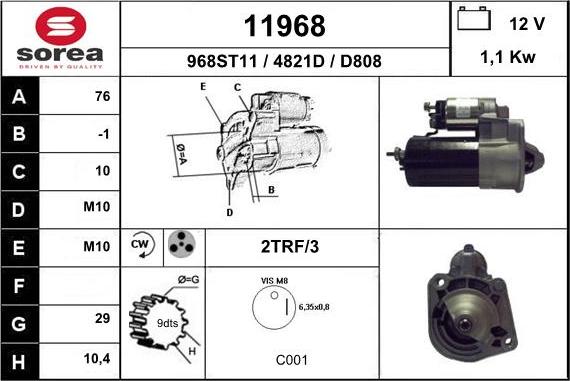 EAI 11968 - Стартер autozip.com.ua