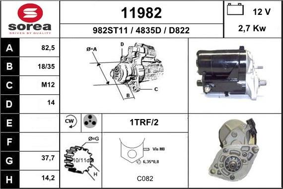 EAI 11982 - Стартер autozip.com.ua