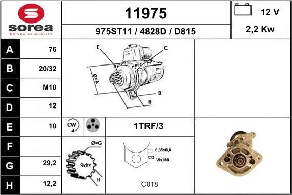 EAI 11975 - Стартер autozip.com.ua