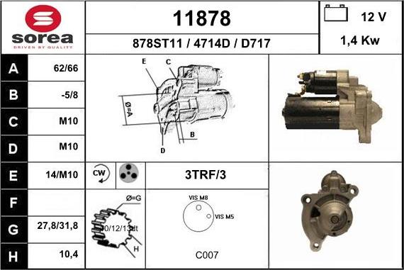 EAI 11878 - Стартер autozip.com.ua