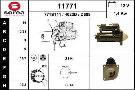 EAI 11771 - Стартер autozip.com.ua