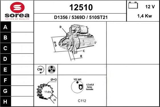 EAI 12510 - Стартер autozip.com.ua