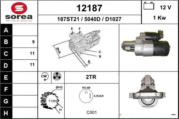 EAI 12187 - Стартер autozip.com.ua