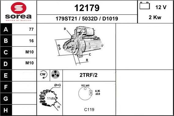 EAI 12179 - Стартер autozip.com.ua
