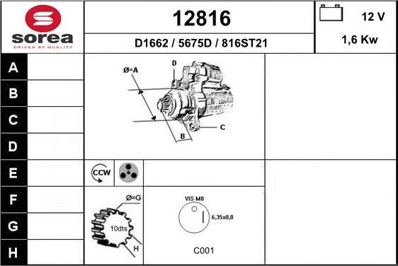 EAI 12816 - Стартер autozip.com.ua