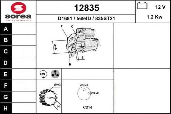 EAI 12835 - Стартер autozip.com.ua