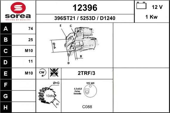 EAI 12396 - Стартер autozip.com.ua