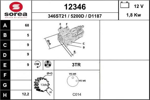 EAI 12346 - Стартер autozip.com.ua