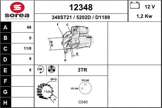 EAI 12348 - Стартер autozip.com.ua