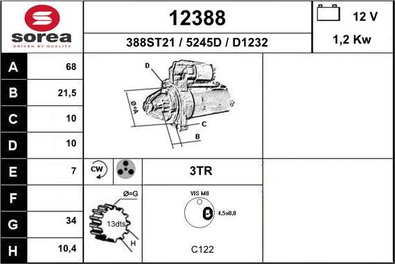 EAI 12388 - Стартер autozip.com.ua