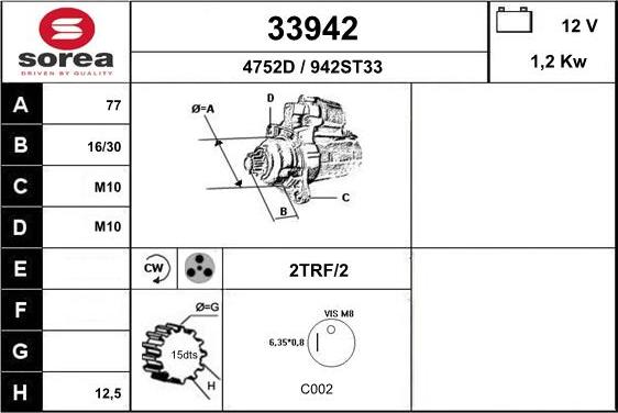 EAI 33942 - Стартер autozip.com.ua