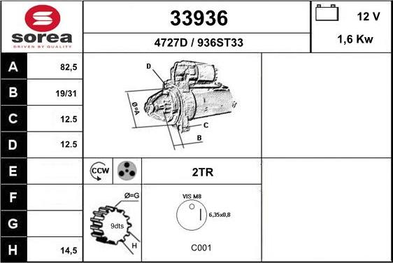 EAI 33936 - Стартер autozip.com.ua