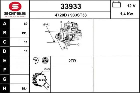 EAI 33933 - Стартер autozip.com.ua