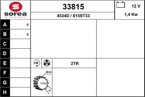 EAI 33815 - Стартер autozip.com.ua