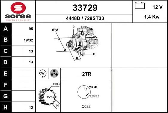 EAI 33729 - Стартер autozip.com.ua