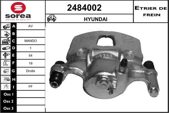 EAI 2484002 - Гальмівний супорт autozip.com.ua