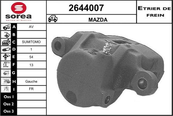 EAI 2644007 - Гальмівний супорт autozip.com.ua