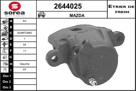 EAI 2644025 - Гальмівний супорт autozip.com.ua