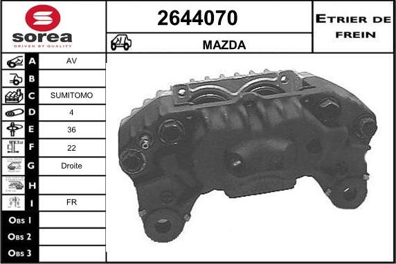 EAI 2644070 - Гальмівний супорт autozip.com.ua