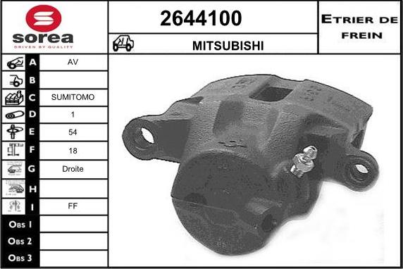 EAI 2644100 - Гальмівний супорт autozip.com.ua