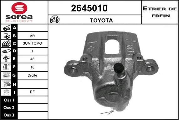 EAI 2645010 - Гальмівний супорт autozip.com.ua