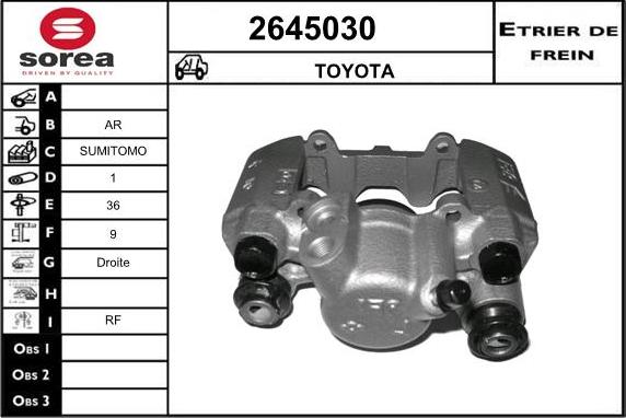 EAI 2645030 - Гальмівний супорт autozip.com.ua