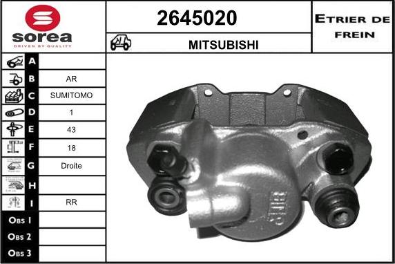 EAI 2645020 - Гальмівний супорт autozip.com.ua