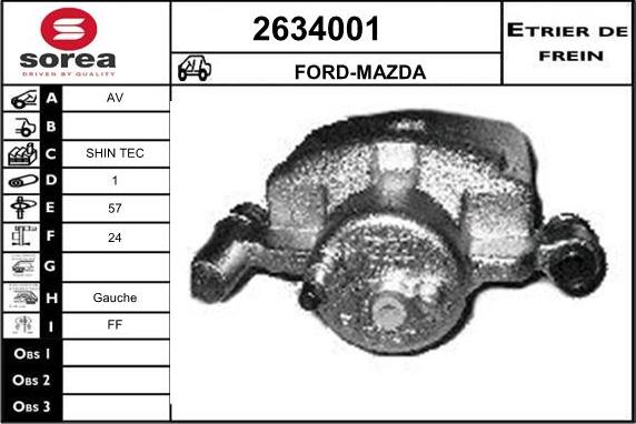 EAI 2634001 - Гальмівний супорт autozip.com.ua