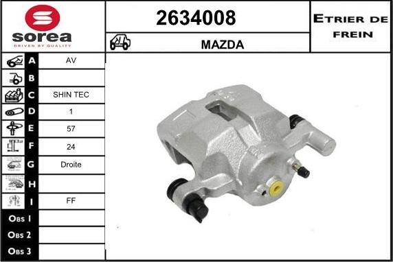 EAI 2634008 - Гальмівний супорт autozip.com.ua