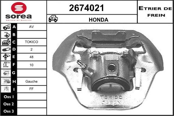 EAI 2674021 - Гальмівний супорт autozip.com.ua