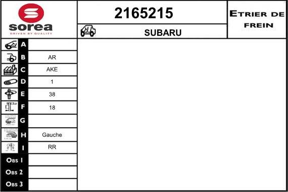 EAI 2165215 - Гальмівний супорт autozip.com.ua