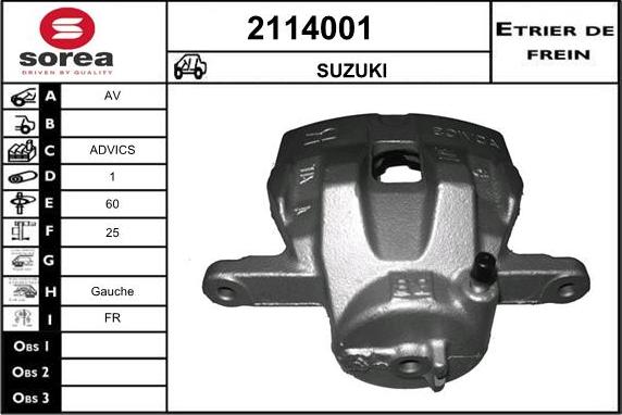 EAI 2114001 - Гальмівний супорт autozip.com.ua