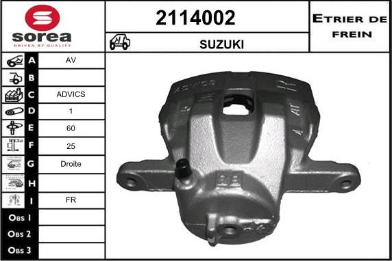 EAI 2114002 - Гальмівний супорт autozip.com.ua