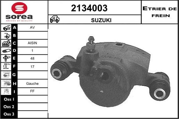 EAI 2134003 - Гальмівний супорт autozip.com.ua