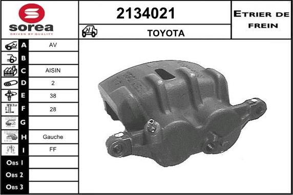 EAI 2134021 - Гальмівний супорт autozip.com.ua