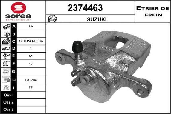 EAI 2374463 - Гальмівний супорт autozip.com.ua