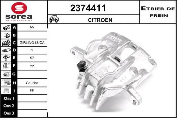 EAI 2374411 - Гальмівний супорт autozip.com.ua