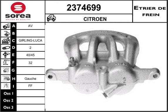 EAI 2374699 - Гальмівний супорт autozip.com.ua