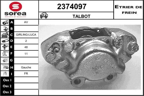 EAI 2374097 - Гальмівний супорт autozip.com.ua