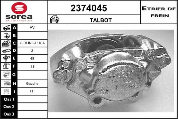 EAI 2374045 - Гальмівний супорт autozip.com.ua